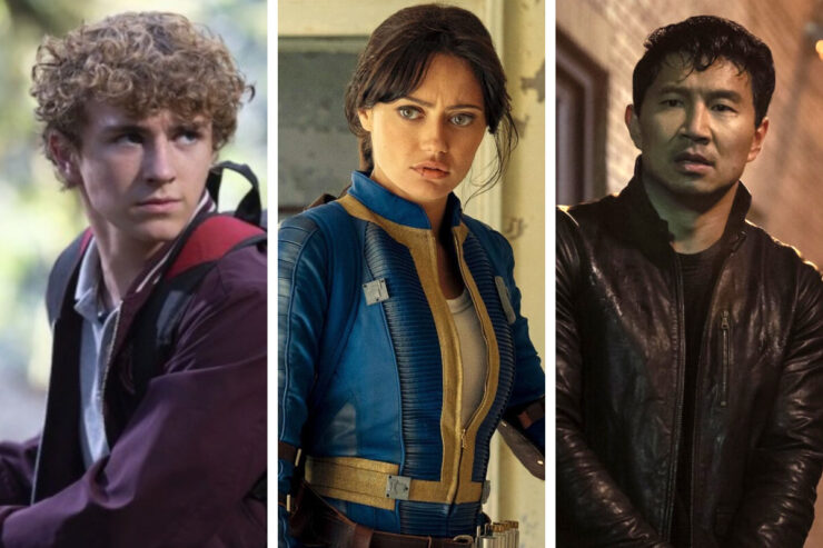Images from 3 TV series premiering in December 2025: Percy Jackson and the Olympians (season 2); Fallout (season 2); and The Copenhagen Test (season 1)
