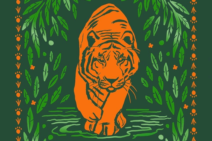 detail from the cover of the 130th Anniversary Edition of The Jungle Book